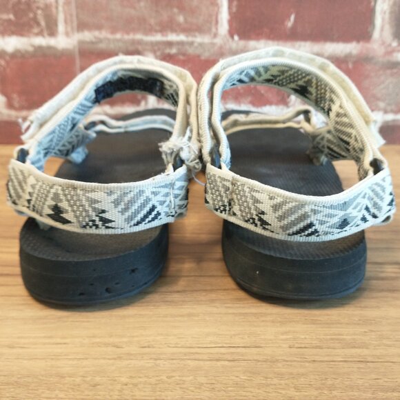 Teva Sandals Womens Size 7 Original Universal Off White Black Grey Adjustable - Picture 2 of 6